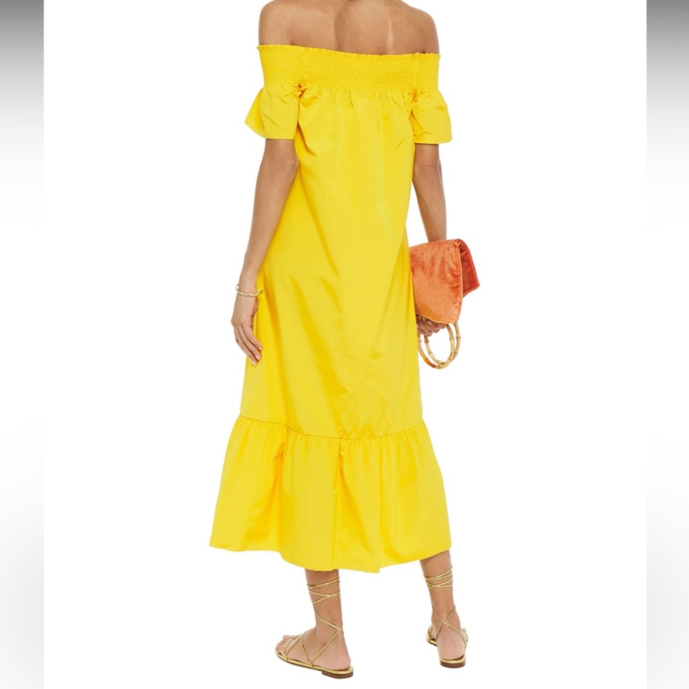 Tory Burch smocked shoulder dress - flaming yellow - Picture 14 of 15